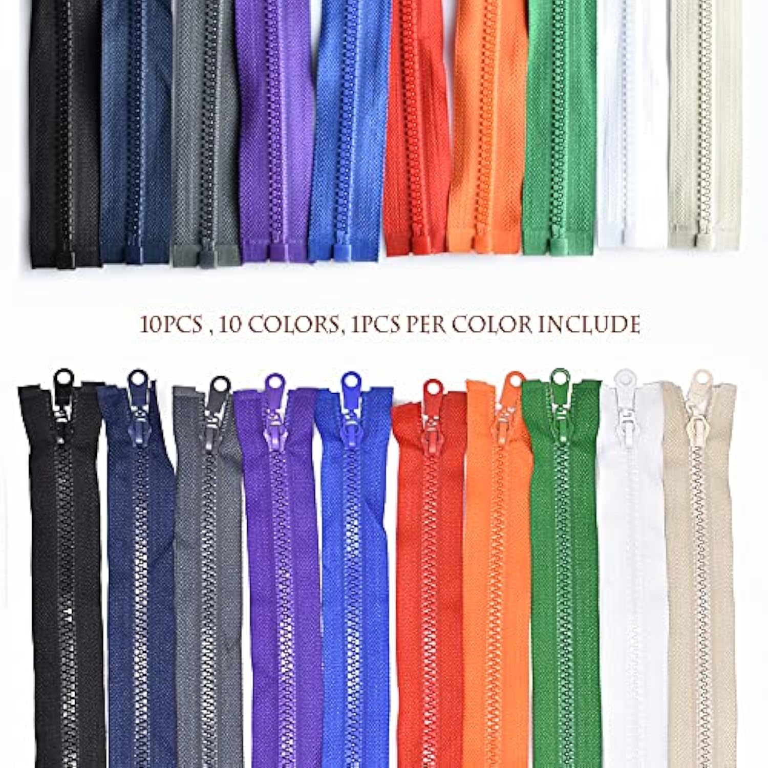 10Pcs 28 Inch Vislon Sport Separating Zipper For Sewing Coats Jacket Z