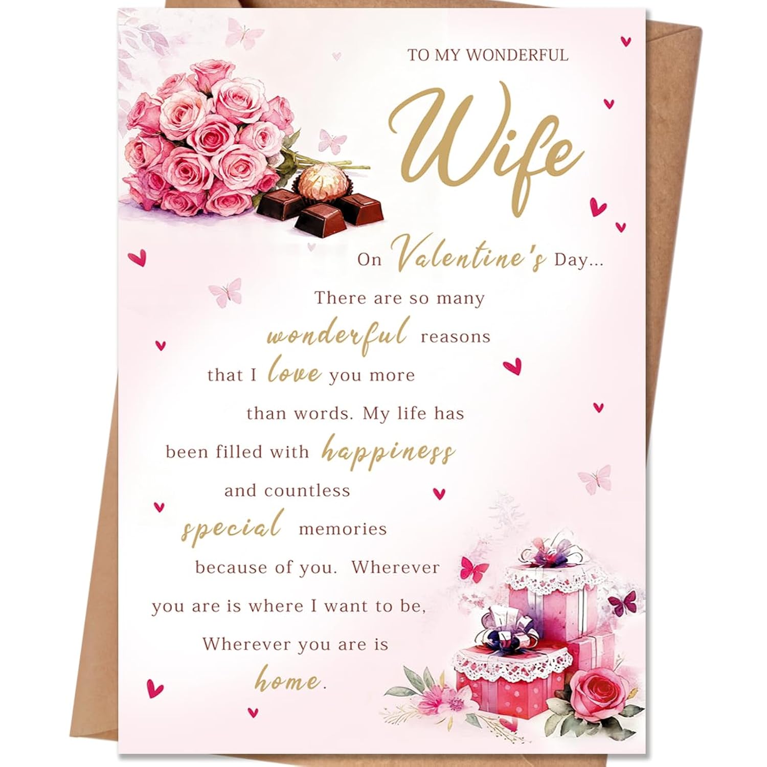 Valentines Day Card For Wife, Valentine'S Day Cards Gifts For Wife From Husband