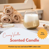 Wine Glass Candle 14Oz – Creamy Vanilla Scented Candle In Gold Ombre Stemless Glass, Unique Gift For Women & Wine Lovers