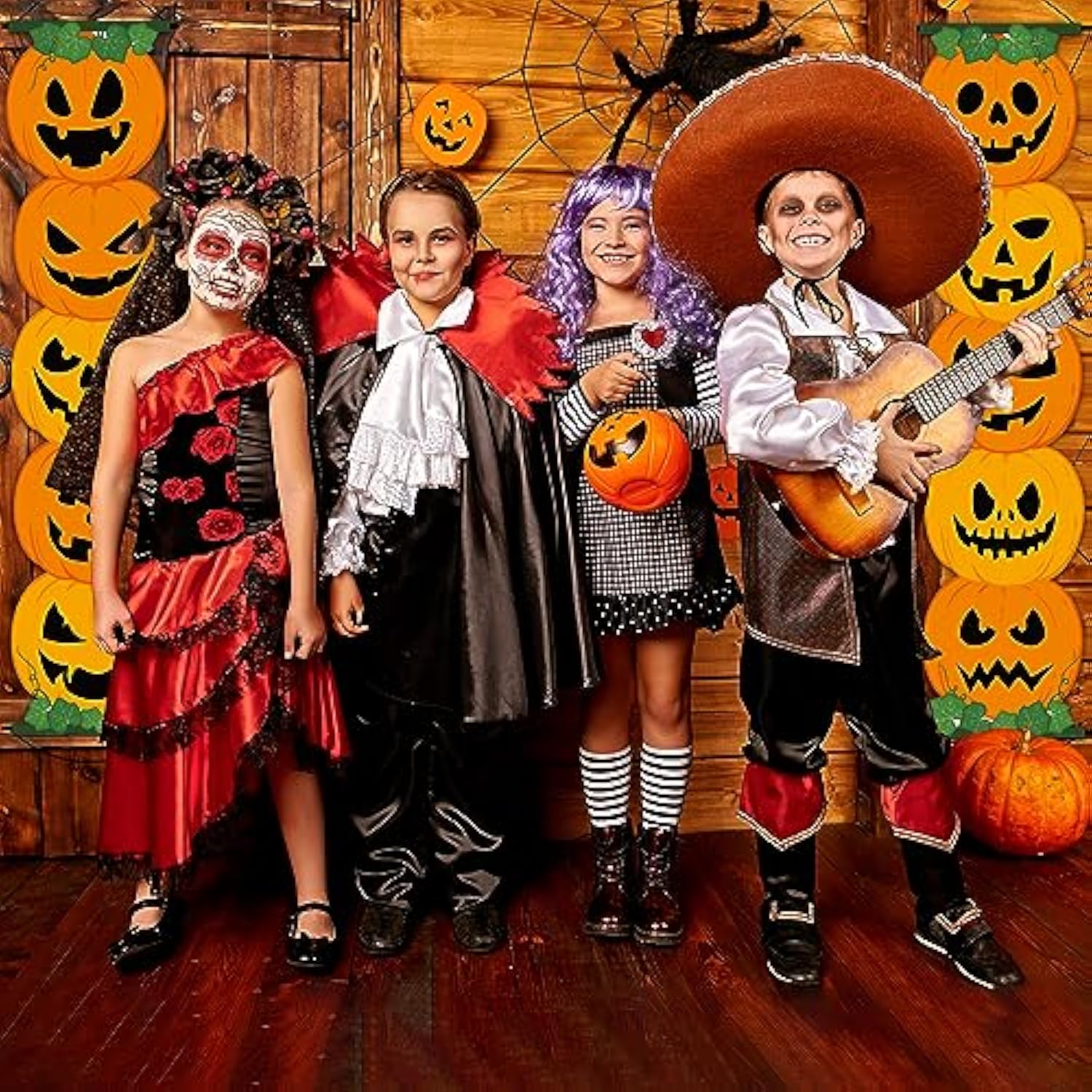 2pcs Halloween Pumpkin Porch Sign Trick or Treat Door Banner Hanging Party Decorations