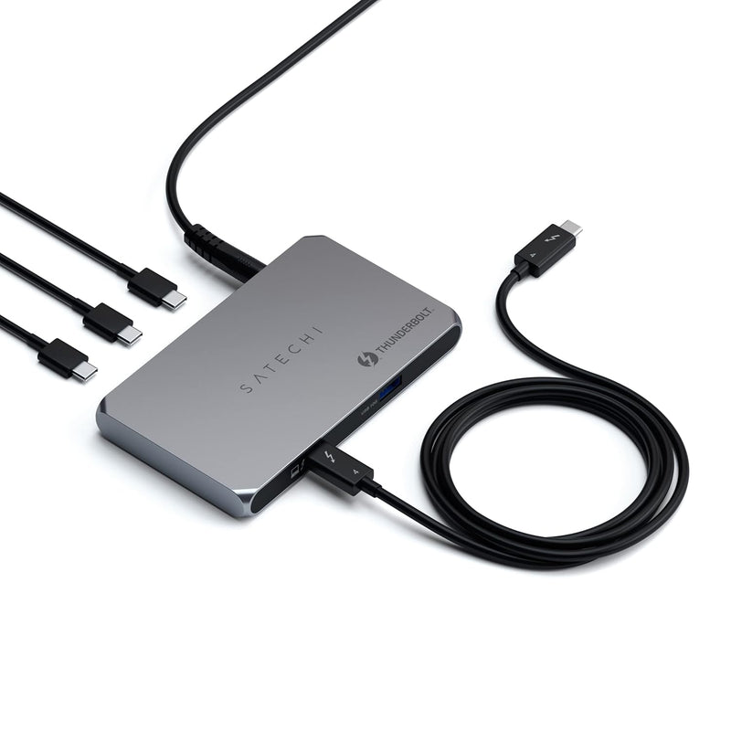 Satechi Thunderbolt 4 Slim Hub 5-in-1, USB C 60W Charging, Single 8k or Dual 4