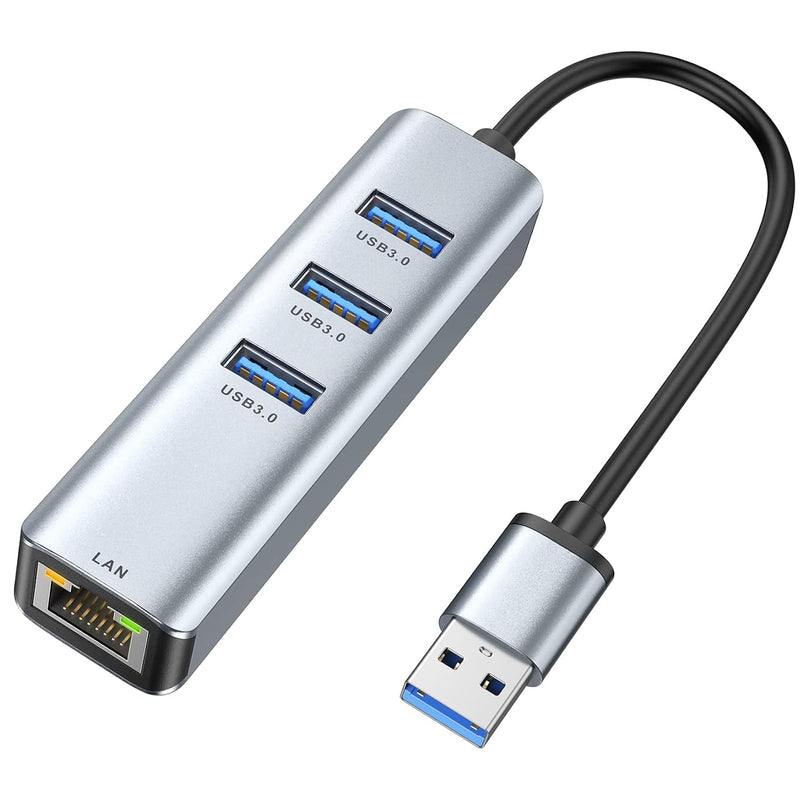 Usb 3.0 To Ethernet Adapter, 3-Port Usb 3.0 Hub With Rj45 10/100/1000 Gigabit