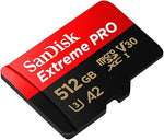 512GB Extreme PRO microSDXC, 200MB/s, A2, V30, U3, C10, Adapter, RescuePRO