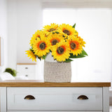 12Pcs Artificial Sunflower Flowers, Single Stem Silk Fake Sunflowers For Outdoor Wedding Birthday Party Home Decor- No Vase