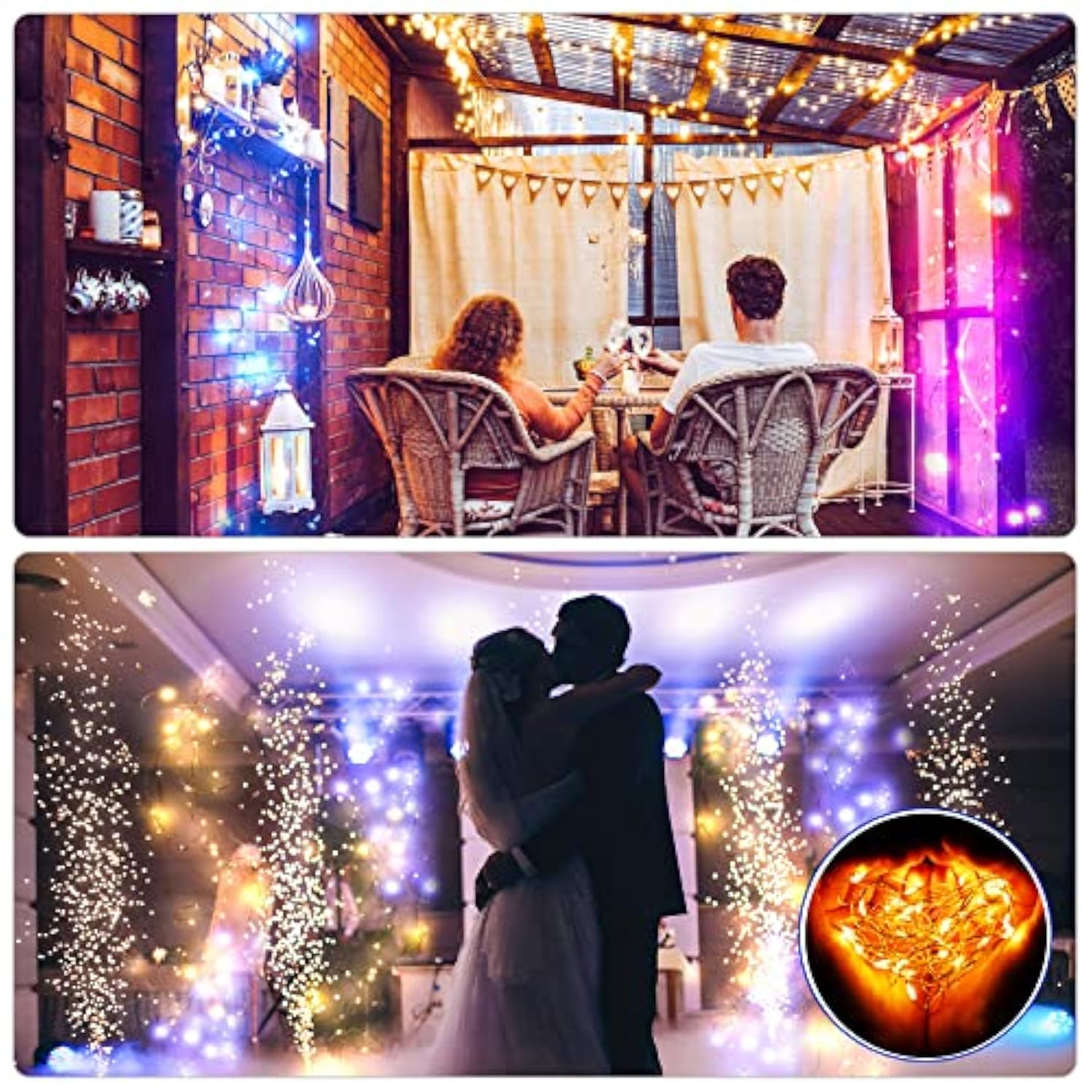 50 Pack Led Fairy Lights Battery Operated String 3 Speed Modes 7 Ft 20 Led Starry Wedding Decoration Waterproof Wire Twi