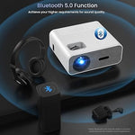 4K Support Mini Projector, WiFi Bluetooth, Portable, Compatible with TV Stick