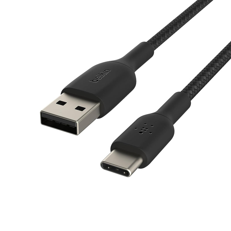 Belkin BoostCharge Braided USB-C Cable (2M/6.6ft), USB-C to USB-A Cable, USB T