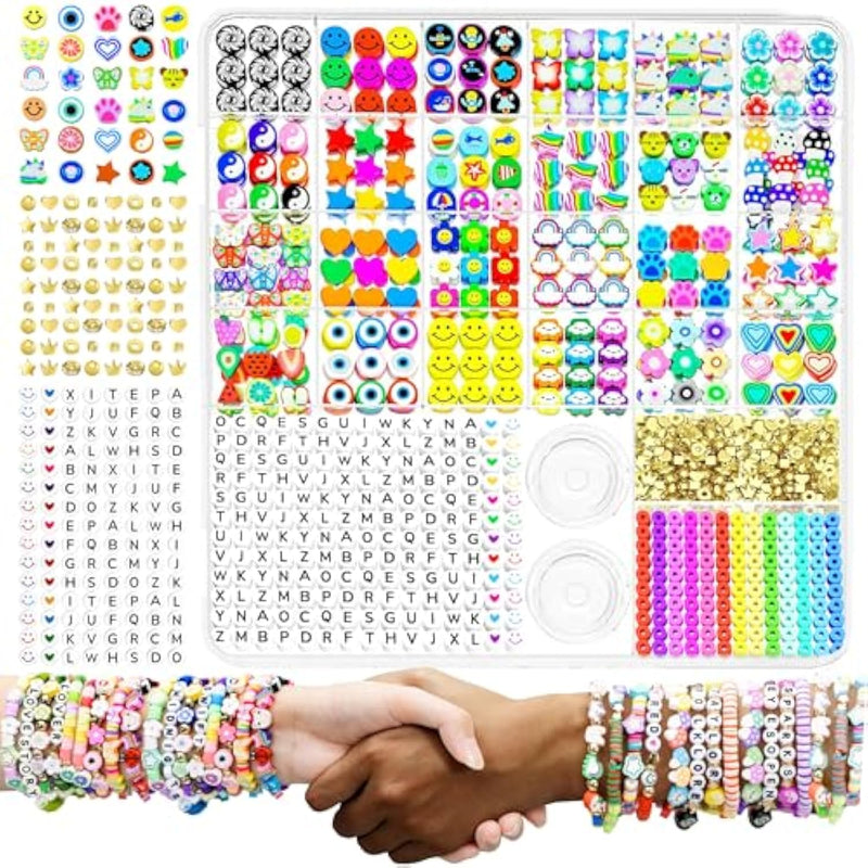 1642 Pieces Clay Beads For Friendship Bracelets Making Kit, 24 Styles Jewelry Making Supplies Cute Beads Charms With Elastic String And Organizer Gifts For Teens Girls Ages 6 7 8 9 10 11 12