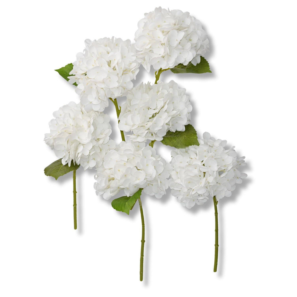 12.6'' White Hydrangea Artificial Flowers, 6Pcs Real Touch Latex Fake Hydrangeas With Short Stems & Leaves For Home Decoration, Party Floral Arrangements, Wedding Bouquet, Table Centerpieces