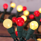 Christmas String Lights 50 Led Warm White & Red Color G15 Glass Lights Globe String Light Plug In Ul Certified Outdoor I