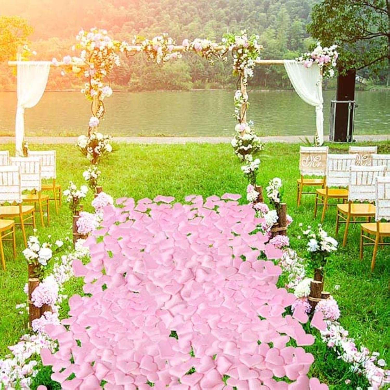 100 Pcs Love Heart Shaped Sponge Petals Handmade Diy Petal Birthday Table Wedding Party Supplies Decoration (Pink)