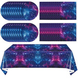 41Pcs Starry Galaxy Party Supplies Night Sky Party Tableware Set Outer Space Theme Birthday Star Party Table Decorations For Boys Girls Birthday Party Favors