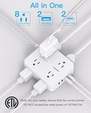 Surge Protector Power Strip 10FT Braided Flat Plug Extension Cord 8 Outlets 4 USB Ports 2 USB C 1080J