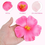 10 Pcs Pink Hibiscus Flowers - Beautiful Artificial Hibiscus Flowers - Tropical- Artificial For Hawaiian Luau Tabletop Decoration Party Favors Supplies Diy Decor