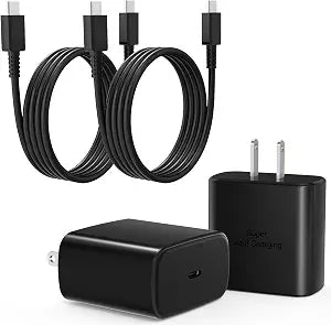 2 Pack USB C Fast Charger with 3FT Cable for Samsung Galaxy S25 S24 S23 S22 S21 iPhone
