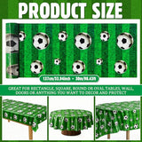 Soccer Tablecloth Roll with Slide Cutter, 54 in x 100 Ft Soccer Field Decoration Roll, Disposable Waterproof Table Cover for Birthday Party Decorations Wall Backdrop Sports Event Supplies