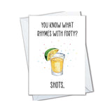 Funny 40Th Birthday Card For Women And Men, Funny 40Th Birthday Gift For Sister, Best Friend, Daughter, Aunt, Turning 40Th Happy Birthday Greeting Card For Her Him (Shots)