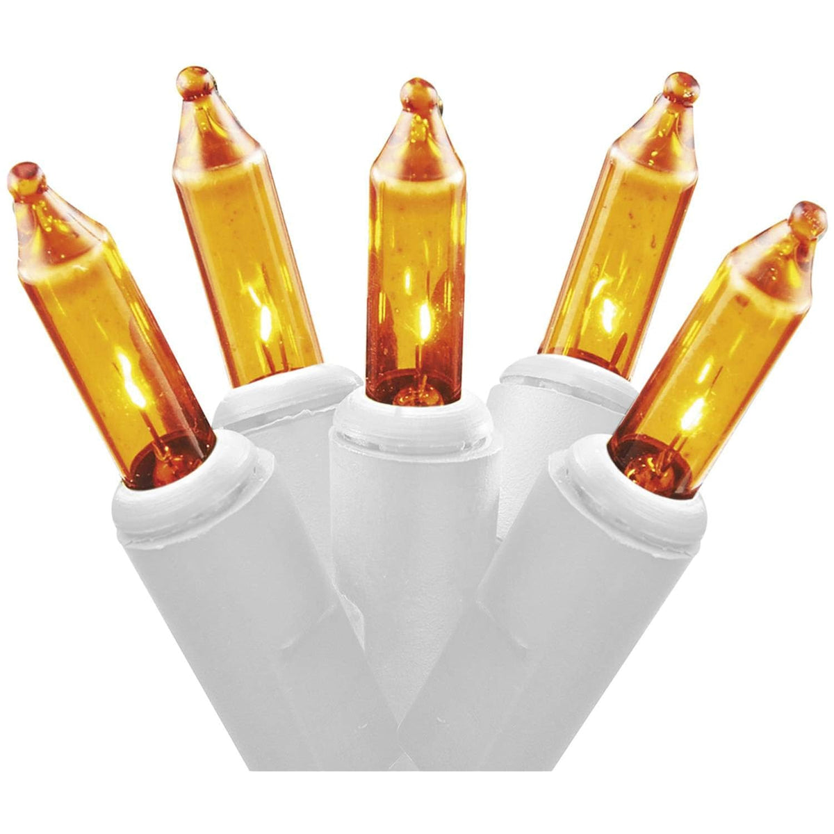 Holiday Pride Gold String Lights On White Wire - 100 Count - Yellow Gold Christmas Tree Lights (24 Ft) - Indoor/Outdoor