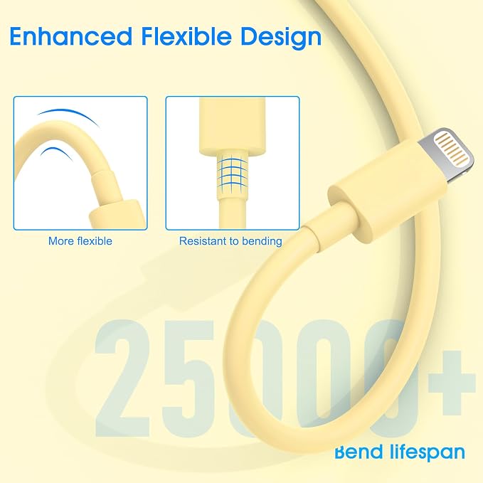 6 Pack Apple MFi Certified Lightning Charger Cable 3FT 6FT 10FT Fast Charging USB Cord for iPhone 14 13 12 11 iPad