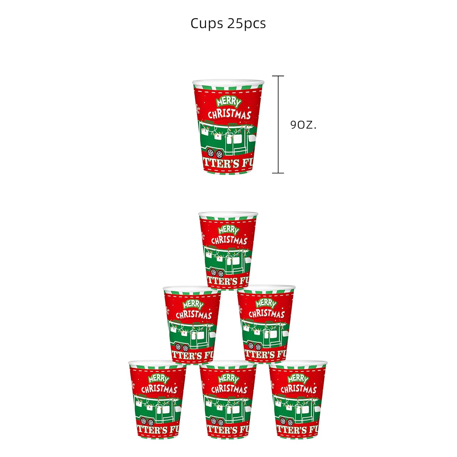 Christmas Vacation Decorations Set Serves 16, Christ Mas Holiday Plates Cups, National Christmas Party Decorations, Xmas Vacation Party Decorations, Bdtz Funny Holiday Supplies