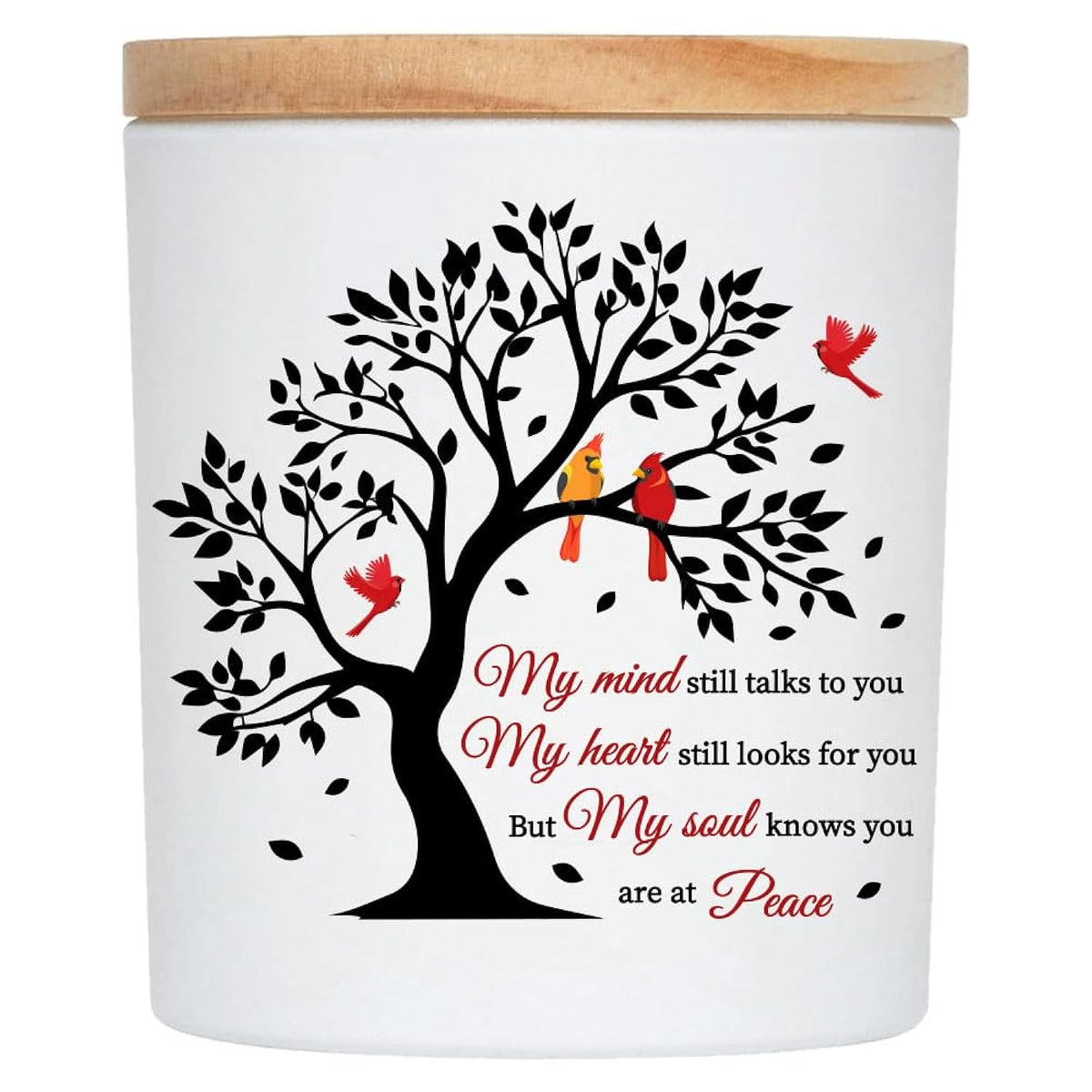 Sympathy Gifts For Loss Of Loved One, Bereavement Gift Idea - My Mind Still Talks To You Lavender Scented Soy Wax Candle - Red Cardinal, Memorial, Grief, Think Of You, Condolence Candle For Women