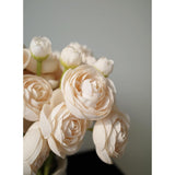18 Pcs Champagne Ranunculus Artificial Flowers Silk Ranunculus Flowers Bulk Real Touch Mini For Wedding Diy Bouquets Home Decor Arrangements