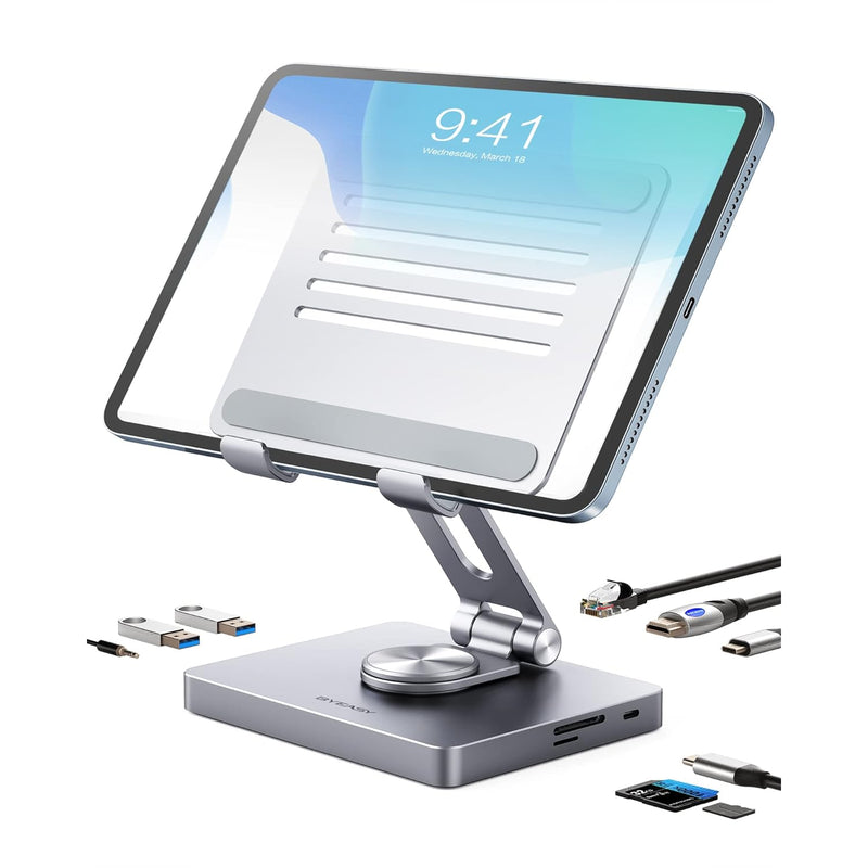 Ipad Stand, Laptop Docking Station, 8 In 1 Ipad Usb C Hub, Type-C Tablet Stand