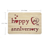 Wooden 26Th Anniversary Card,Handmade 26 Years Wedding Anniversary Greeting Cards,26Th Anniversary Card For Her,Him,Husband,Wife