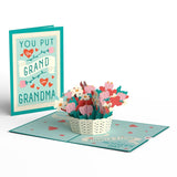 You Put The Grand In Grandma Mother’S Day Pop-Up Card, 5 X 7, Mother'S Day Gift For Grandmother, Pop-Up Flower Basket