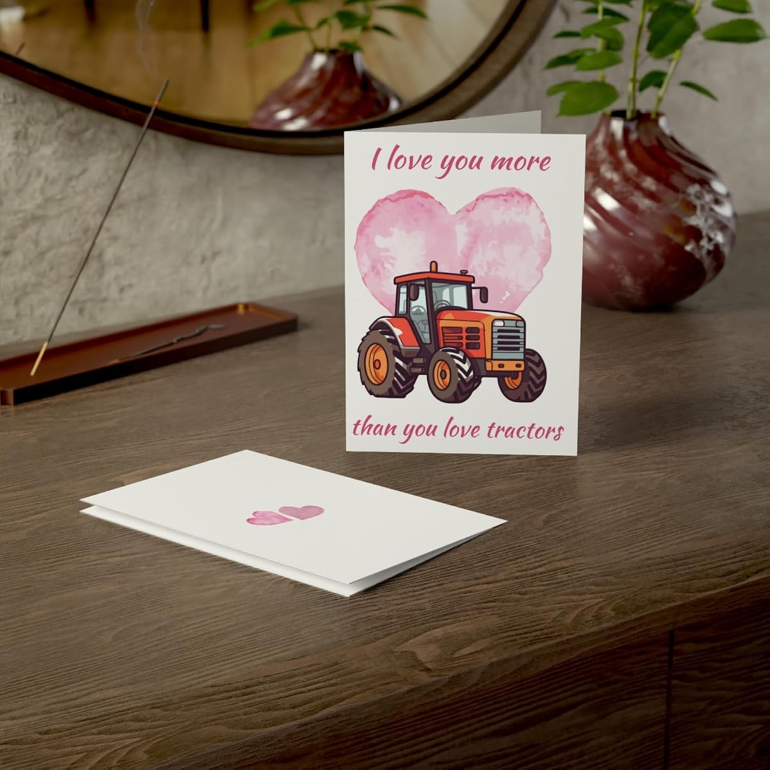 Tractor Valentine Cards, Cute Be My Valentine Card, For My Valentine Sweetheart, Anniversary Greeting, Galantine For Friends, Blank Inside (I Love You More)