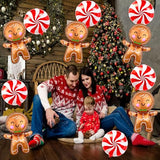 11 PCS Large Gingerbread Balloons Red Candy Balloons Set