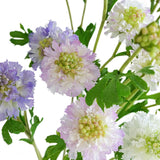 Artificial Scabiosa Atropurpurea Flowers, 3 Pieces Silk Faux Flower, 23.6 In Height Long Stem Fake Plant For Home Wedding Restaurant Hotel Decoration (Blue)