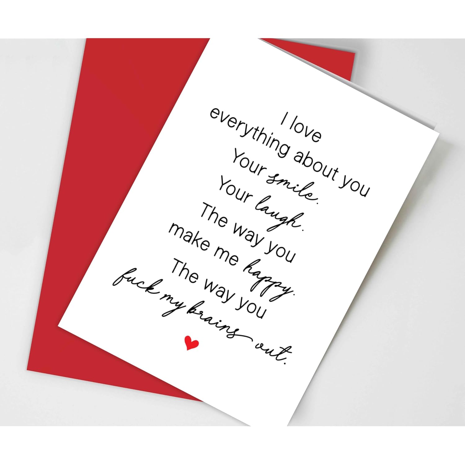 | Naughty Anniversary Card For Him Her, Sexy Birthday Card For Boyfriend Girlfriend, Dirty Valentine'S Day Card For Men, Adult Humor Raunchy Card (Brains Out)
