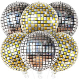 6pcs 22in Silver Gold Disco Ball 4D Sphere Party Balloons 2026