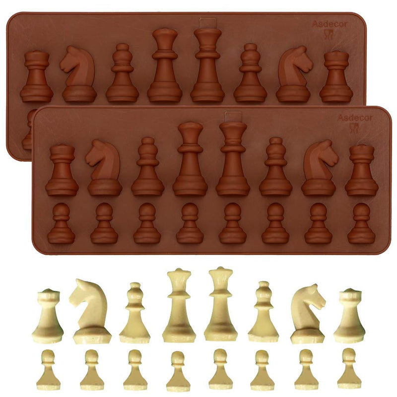 2Pcs Chess Piece Chocolate Candy Molds, International Chess Silicone Mold Epox