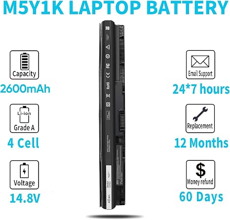 Dell M5Y1K 40Wh 14.8V Replacement Laptop Battery Inspiron 15 5000 3000