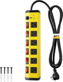 Heavy Duty Metal Surge Protector Power Strip 6 Outlets Individual Switches 6FT Flat Plug 1200J