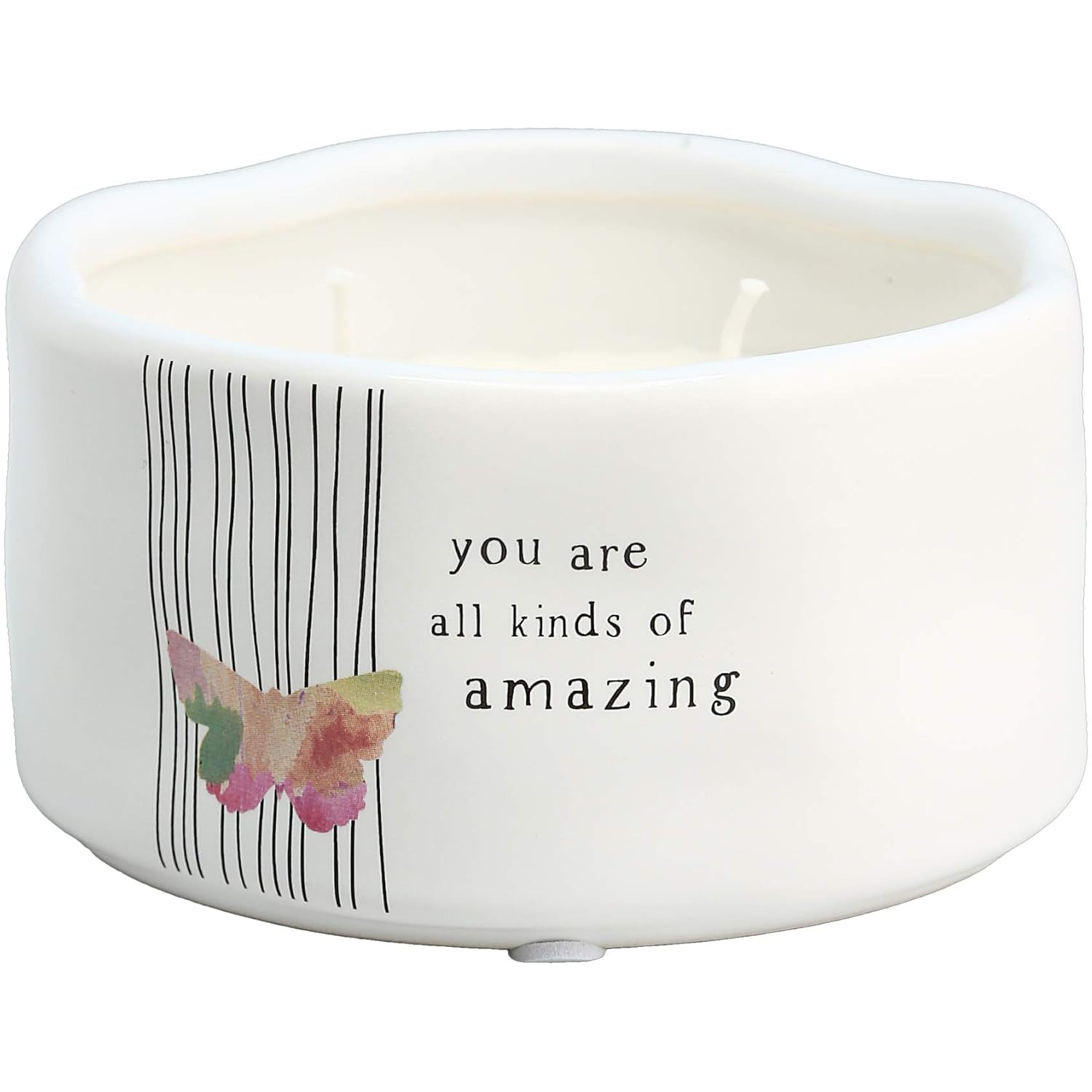 You are All Kinds of Amazing - Double Wick Butterfly Candle in Ceramic with 100% Soy Wax & Cotton Wicks - Tranquility Scent