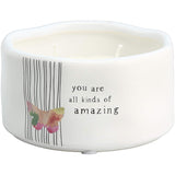 You are All Kinds of Amazing - Double Wick Butterfly Candle in Ceramic with 100% Soy Wax & Cotton Wicks - Tranquility Scent