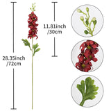 8Pcs Red Hyacinths Artificial Flowers Fake Snapdragon Flowers Faux Delphinium Silk Flowers For Wedding Home Outdoor Garden Baby Shower Floral Arrangements Centerpiece Table Decorations (Red)