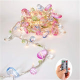 Battery Operated Acrylic Gem Fairy Lights 30 LED Warm White String Lights with Remote Timer 8 Modes for Bedroom Party Decor