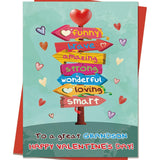 Grandson Valentine'S Card | Funny Valentines Card For Grandson From Grandparent With Printed Message Inside