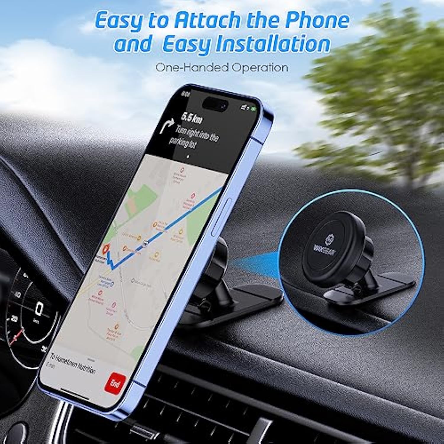 2-Pack Magnetic Car Mount Universal Dashboard Phone & Mini Tablet Holder