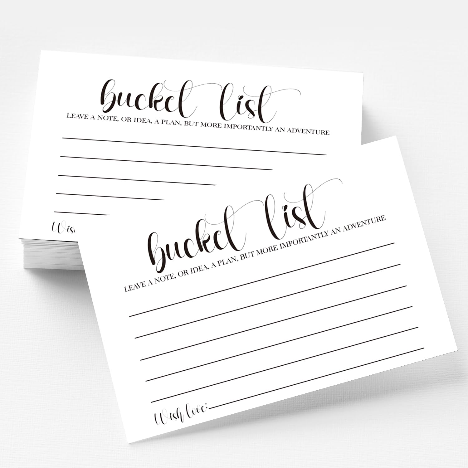 50 Bucket List Cards, Bucket List Suggestions Cards For Birthday Retirement Anniversary Party, Wedding, Bridal Shower Wedding Reception Activity, Adventurous Ideas Bucket List. 4" X 6"