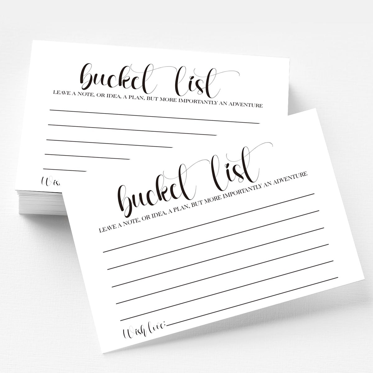 50 Bucket List Cards, Bucket List Suggestions Cards For Birthday Retirement Anniversary Party, Wedding, Bridal Shower Wedding Reception Activity, Adventurous Ideas Bucket List. 4" X 6"
