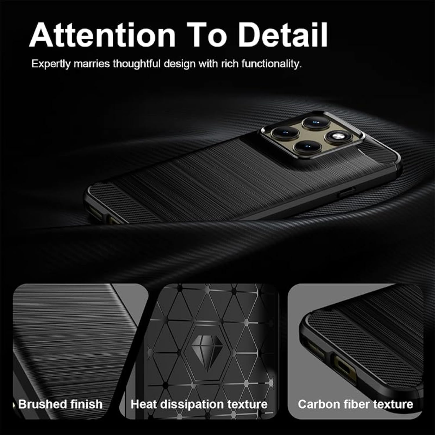 Motorola Edge 2026 Phone Case with Screen Protector and Shock Absorption - Flexible TPU Rubber Protective Cover for Motorola Edge 2026 (Black)