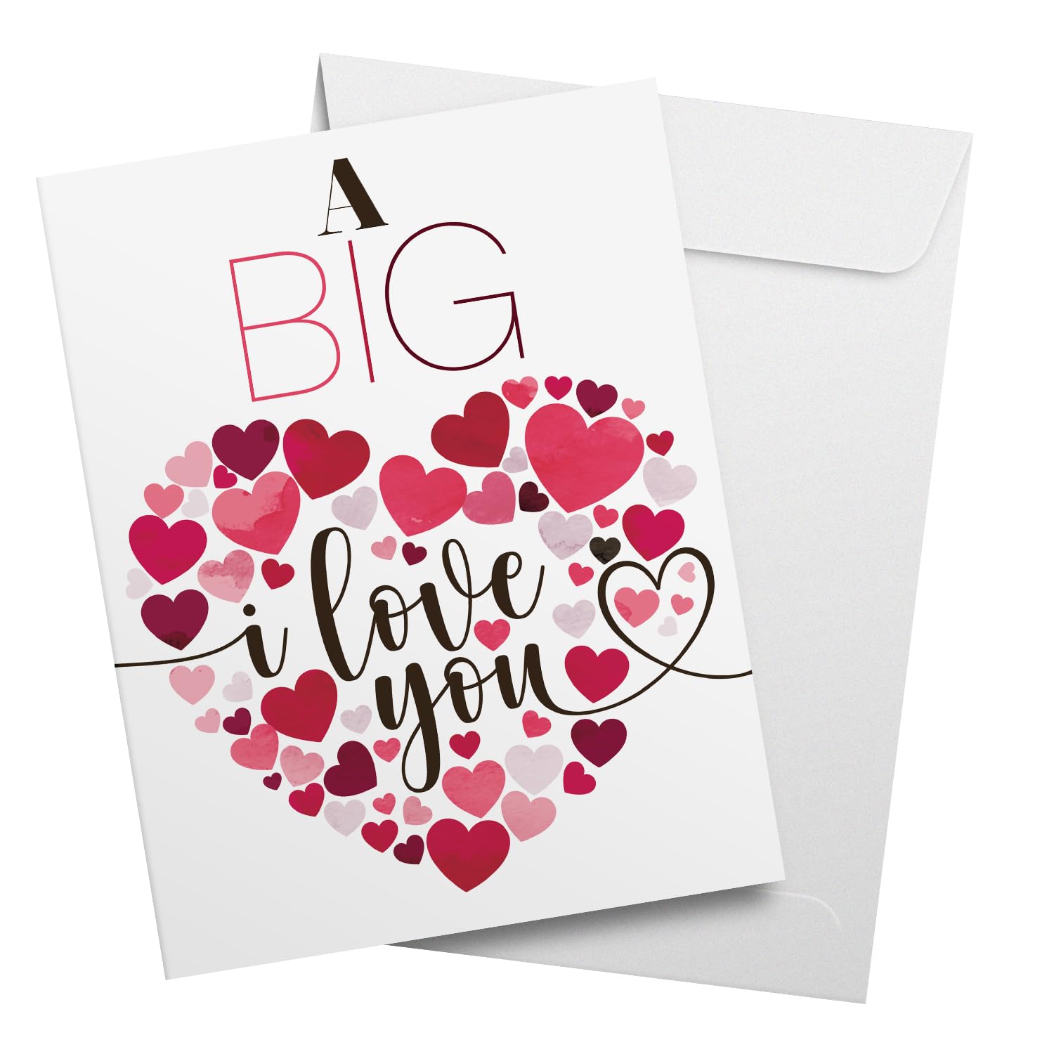 "A Big I Love You" Big Valentine'S Day Greeting Cards And Envelopes – 8.5" X 11" Large Jumbo Size Valentines Card, Extra Big Huge Oversized Cards For Husband, Wife, Boyfriend, Girlfriend – 2 Per Pack