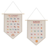 2 Pcs Rainbow Alphabet Numbers Wall Decor Homeschool Supplies Classroom Decor, Educational Wall Hanging Pennant Flag Banner Teacher Office Bedroom Home Decor Wall Art Christmas Birthday Gifts