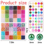 2400Pcs Pearl Beads For Jewelry Making 48 Colorful 6Mm Round Pearl Beads For Bracelets Making Kit Small Pearl Filler Beads For Diy Craft Necklace Earrings