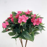 Artificial Impatiens Bouquet Flower Patio Lawn Garden Wedding Photo Decor (2Pcs),Pink